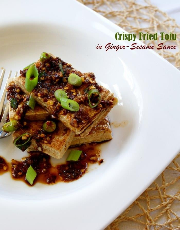 Crispy Tofu Recipes
 Crispy Fried Tofu with Ginger Sesame Sauce Recipe