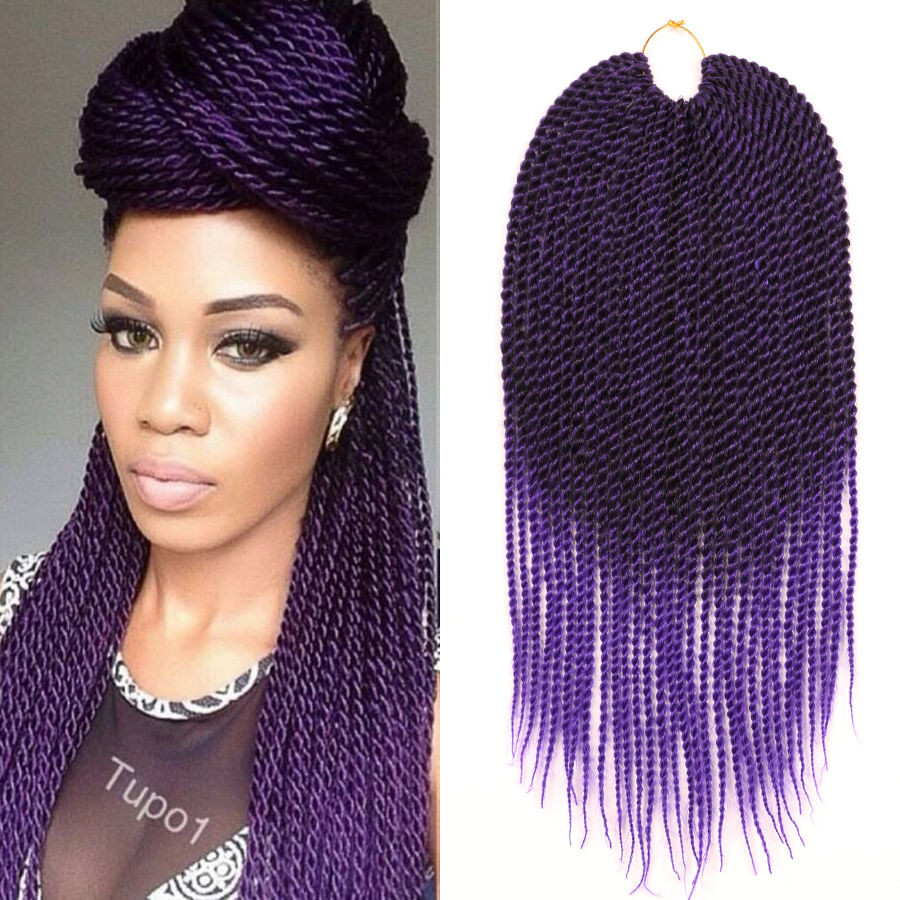 Crochet Braids Senegalese Twist Hairstyles
 18" Crochet Braids Kanekalon Braiding Hair Ombre Purple