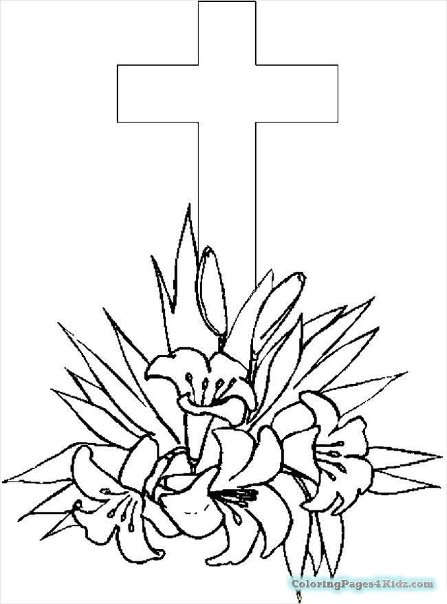 Cross Coloring Pages For Kids
 Intricate Rose Cross Coloring Pages