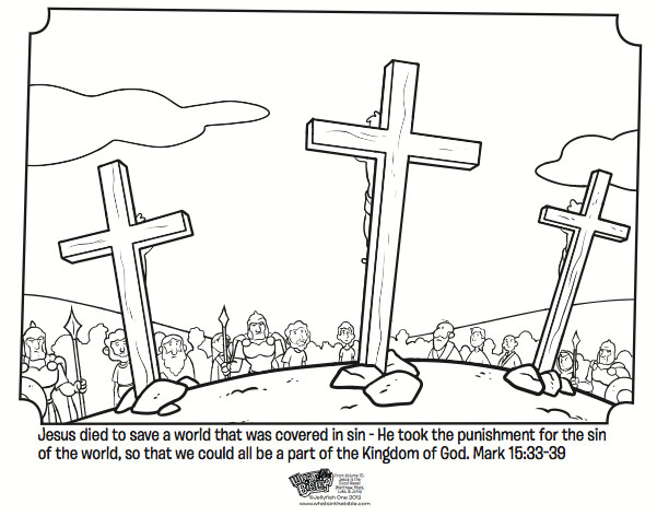 Cross Coloring Pages For Kids
 Jesus on the Cross Bible Coloring Pages