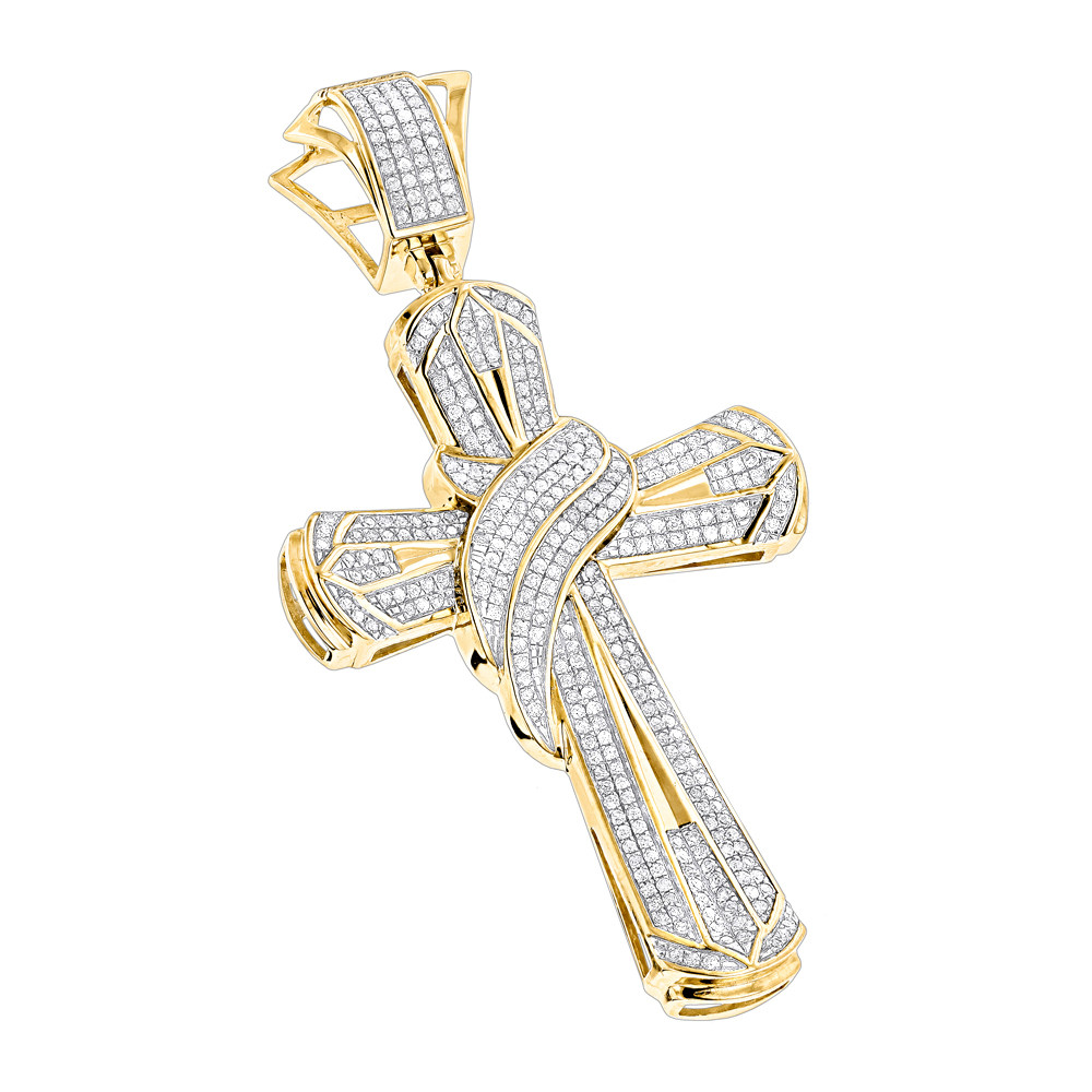 Cross Diamond Necklace
 Hip Hop Jewelry 10K Gold Mens Diamond Cross