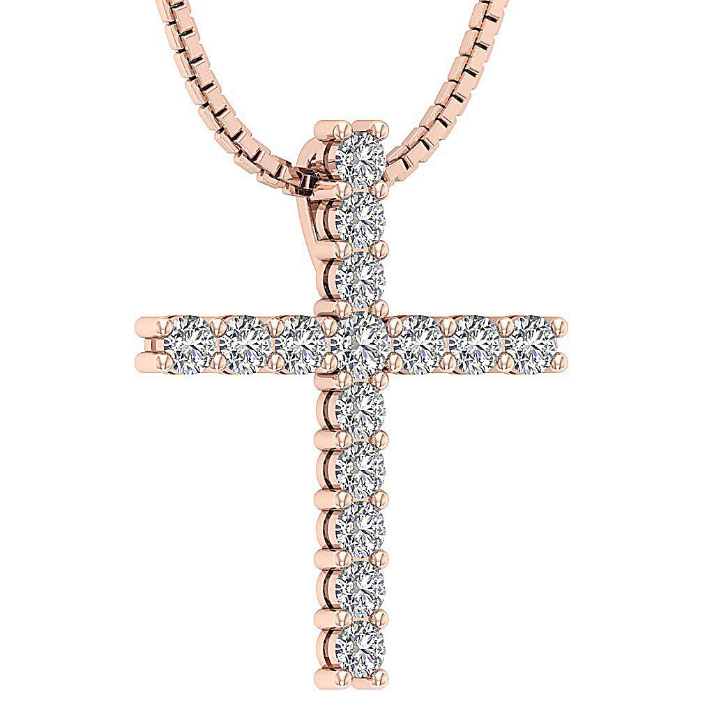 Cross Diamond Necklace
 Cross Pendant Necklace VVS1 F 0 75Ct Real Diamond White