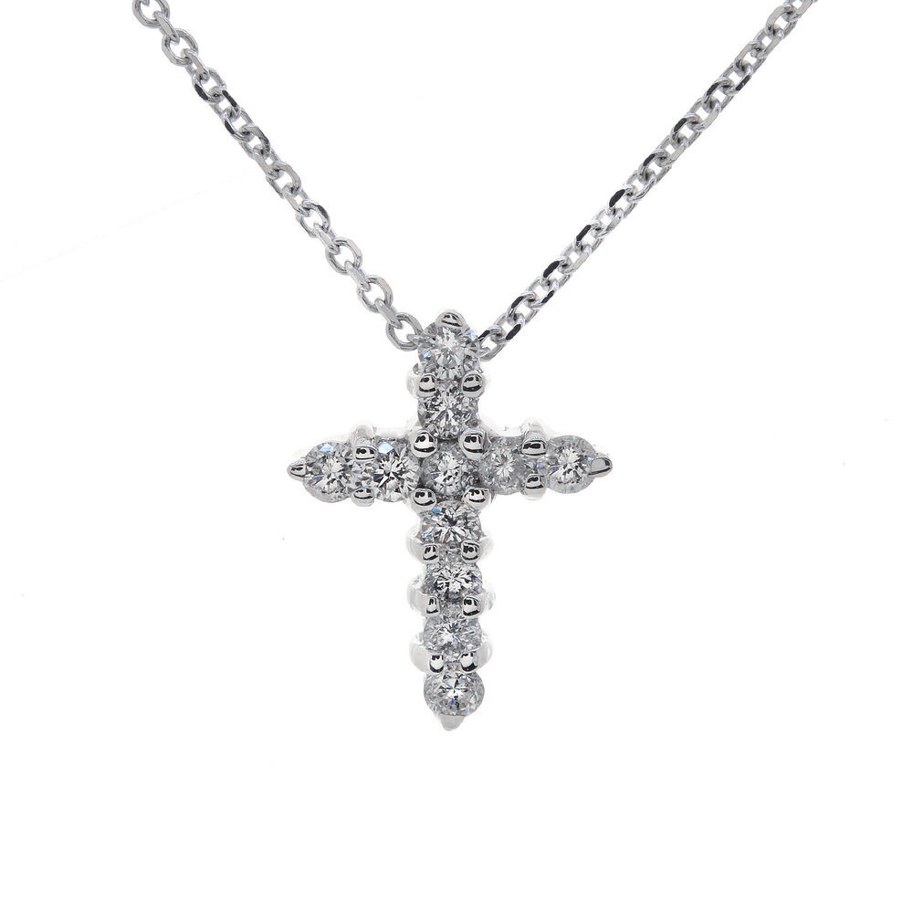 Cross Diamond Necklace
 0 40 Carat Children s Round Cut Diamond Cross Pendant