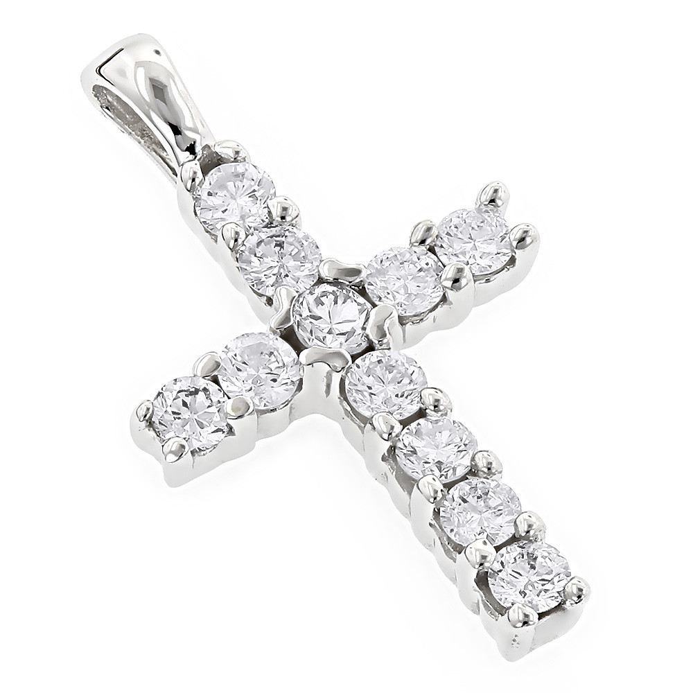 Cross Diamond Necklace
 14K Gold Round Diamond Cross Pendant 0 33ct