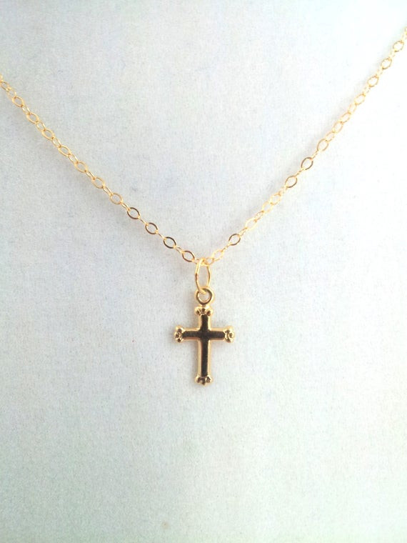 Cross Necklace For Girl
 Cross Necklace Gold Filled Dainty Small Tiny Little Girls