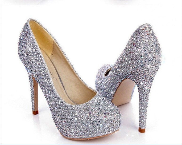Crystal Heels Wedding Shoes
 new platform wedding shoes crystal high heels rhinestone