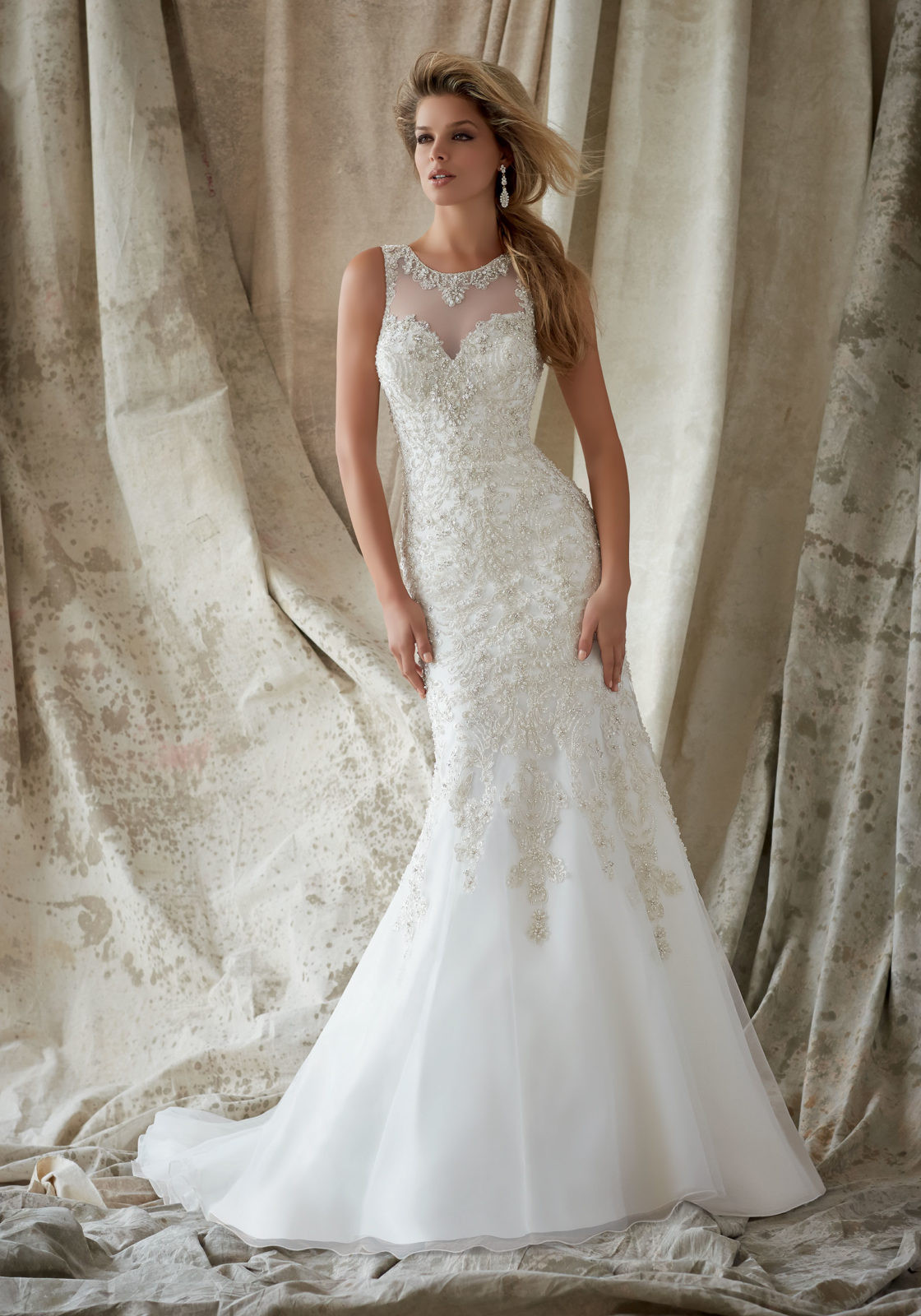 Crystal Wedding Gowns
 Embroidery with Swarovski Crystals Bridal Gown