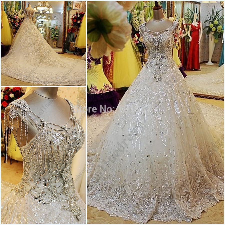 Crystal Wedding Gowns
 Aliexpress Buy Luxury Wedding Gowns Crystal Beads
