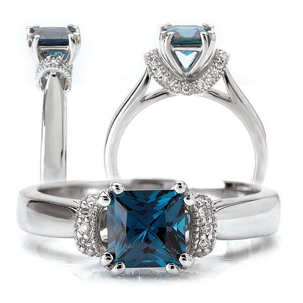 Cultured Diamond Engagement Rings
 18k cultured 5 5mm princess cut alexandrite engagement
