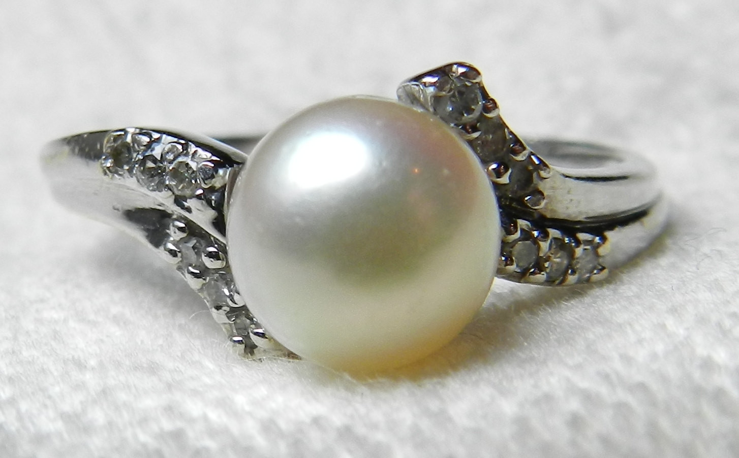 Cultured Diamond Engagement Rings
 Vintage Pearl Engagement Ring 0 10 cttw Diamond Cultured Pearl