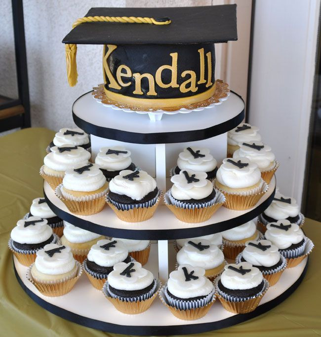 Cupcake Decorating Ideas Graduation Party
 graduation cake and cupcake bo