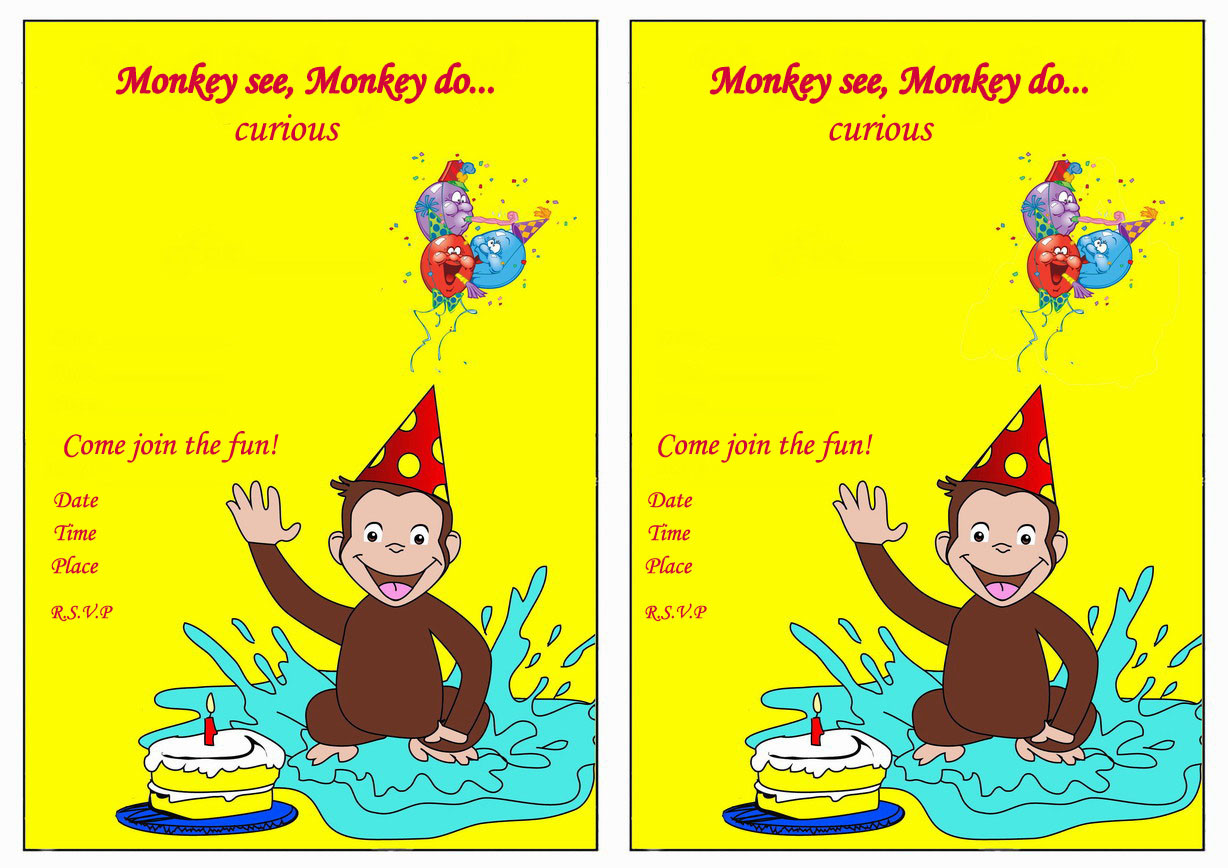 Curious George Birthday Invitation
 Curious George Birthday Invitations – Bagvania