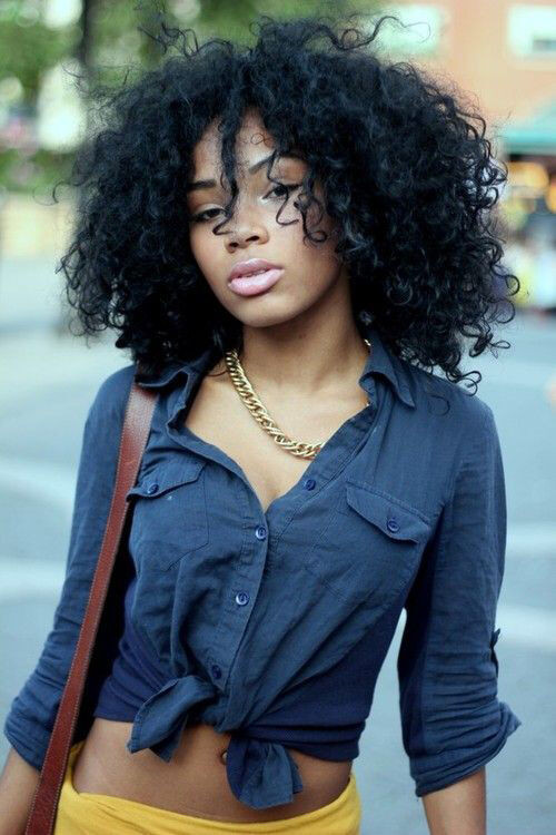 Curly Hairstyles For Black Girls
 Black Women s Shoulder Length Afro Fluffy Cheap None Lace