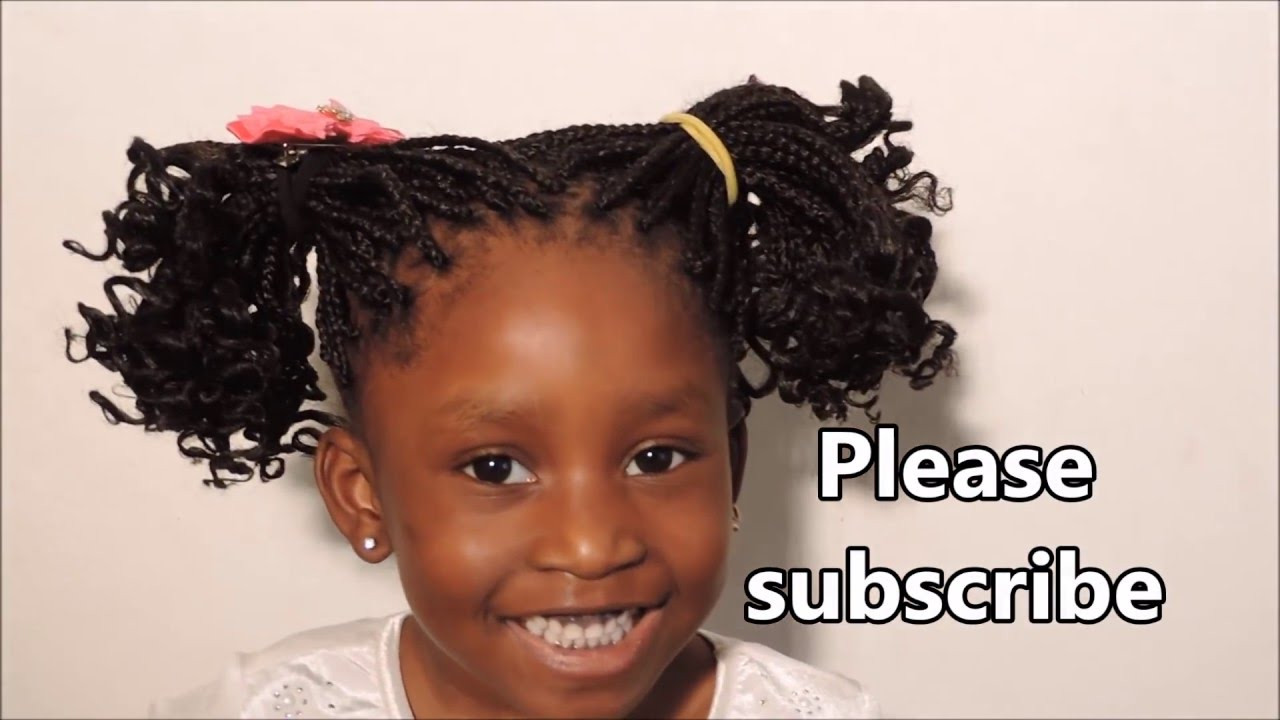 Curly Hairstyles For Black Kids
 HOW TO KIDS HAIRSTYLE BOXBRAIDS WITH CURLY TIPS