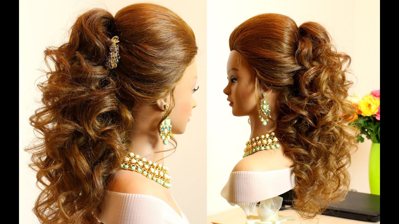 Curly Prom Hairstyles For Long Hair
 Curly bridal hairstyle for long hair tutorial