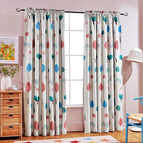 Curtain Rods For Kids Room
 Decor Melo ux Cartoon Trees Room Darkening Rod Pocket