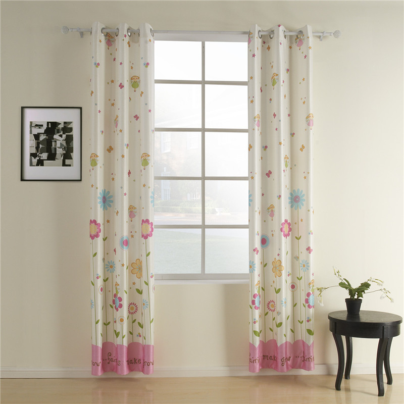 Curtain Rods For Kids Room
 European Sweet Floral Pattern Polyester Curtain For Kids Room