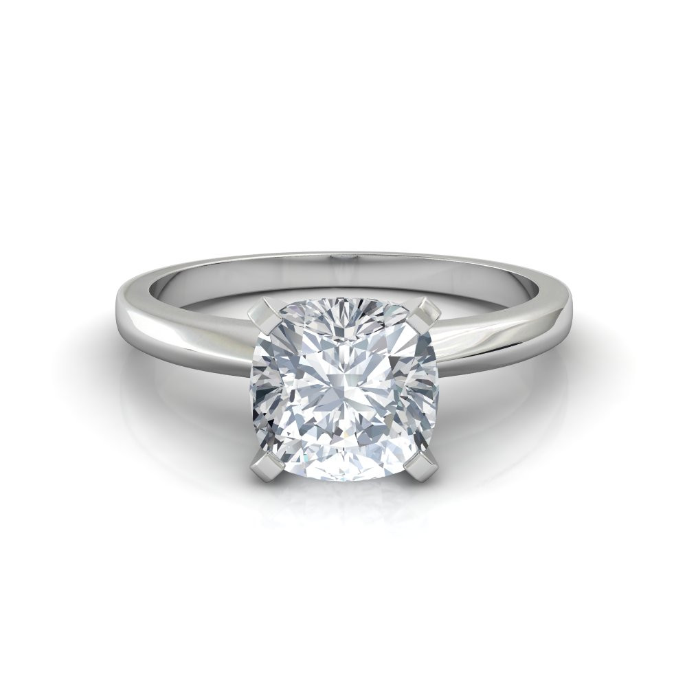 Cushion Cut Solitaire Diamond Engagement Rings
 Classic Cushion Cut Solitaire Diamond Engagement Ring