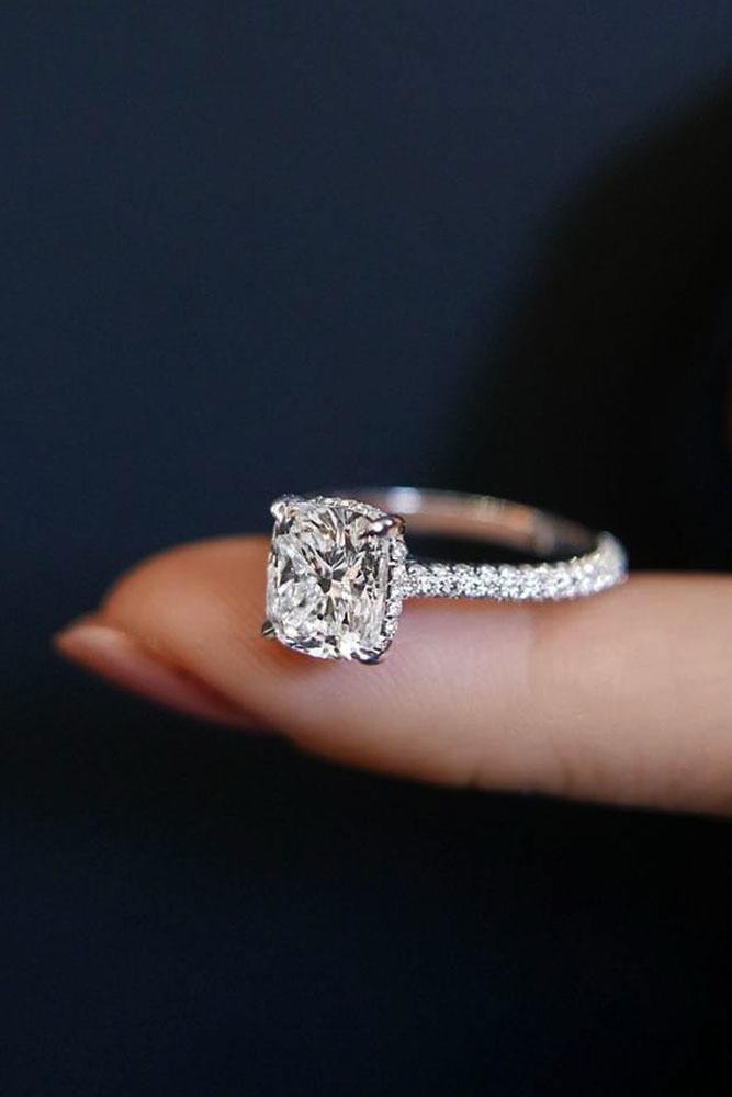 Cushion Cut Solitaire Diamond Engagement Rings
 24 Perfect Solitaire Engagement Rings For Women