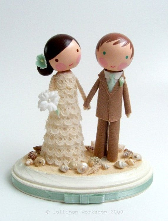 Custom Made Wedding Cake Toppers
 custom beach wedding cake topper by lipopworkshop on Etsy
