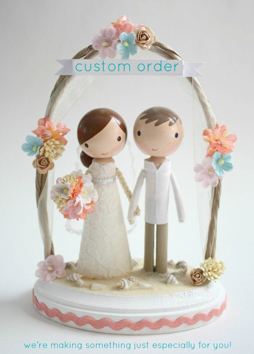 Custom Made Wedding Cake Toppers
 custom wedding cake topper order for by lipopworkshop