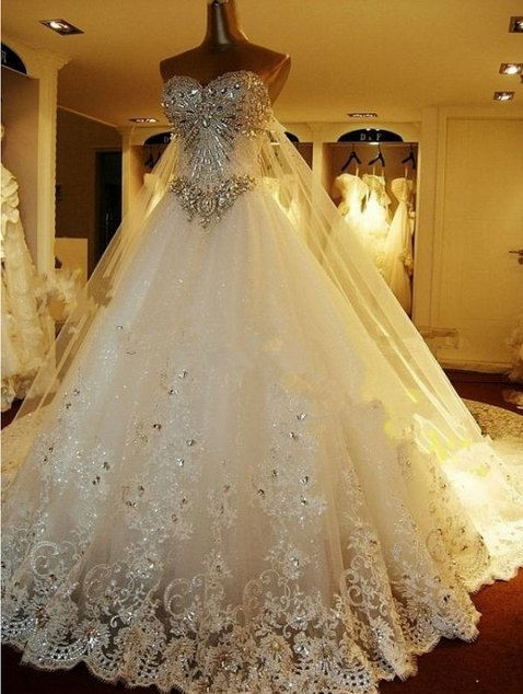 Custom Made Wedding Gowns
 Real Sample Custom Made High Quality Strapless Sweetheart