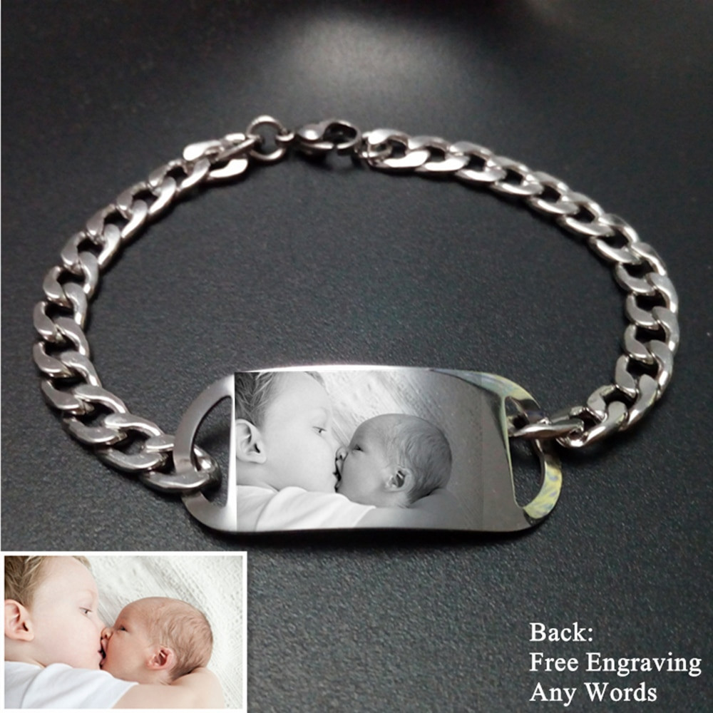 Custom Name Bracelets
 Personalized Words Engraved Stainless Steel Tag