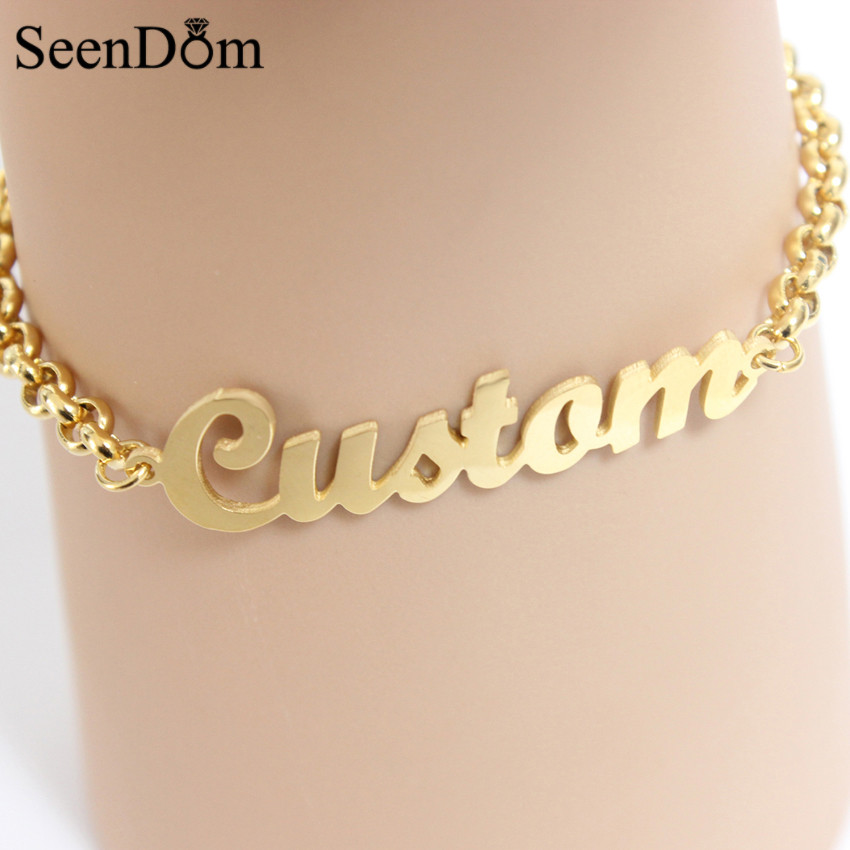 Custom Name Bracelets
 SeenDom Stainless Steel Custom Personalized Name Bracelet