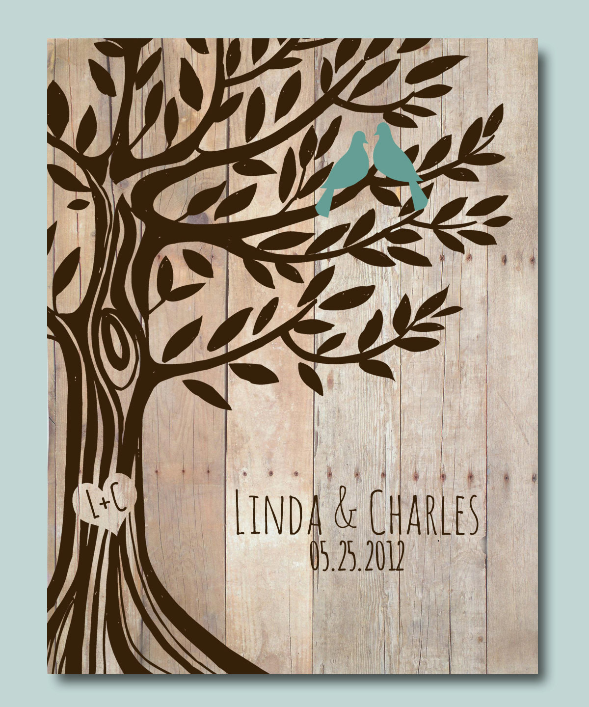 Custom Wedding Gifts
 Personalized Wedding Gift Love Birds Tree Engagement t