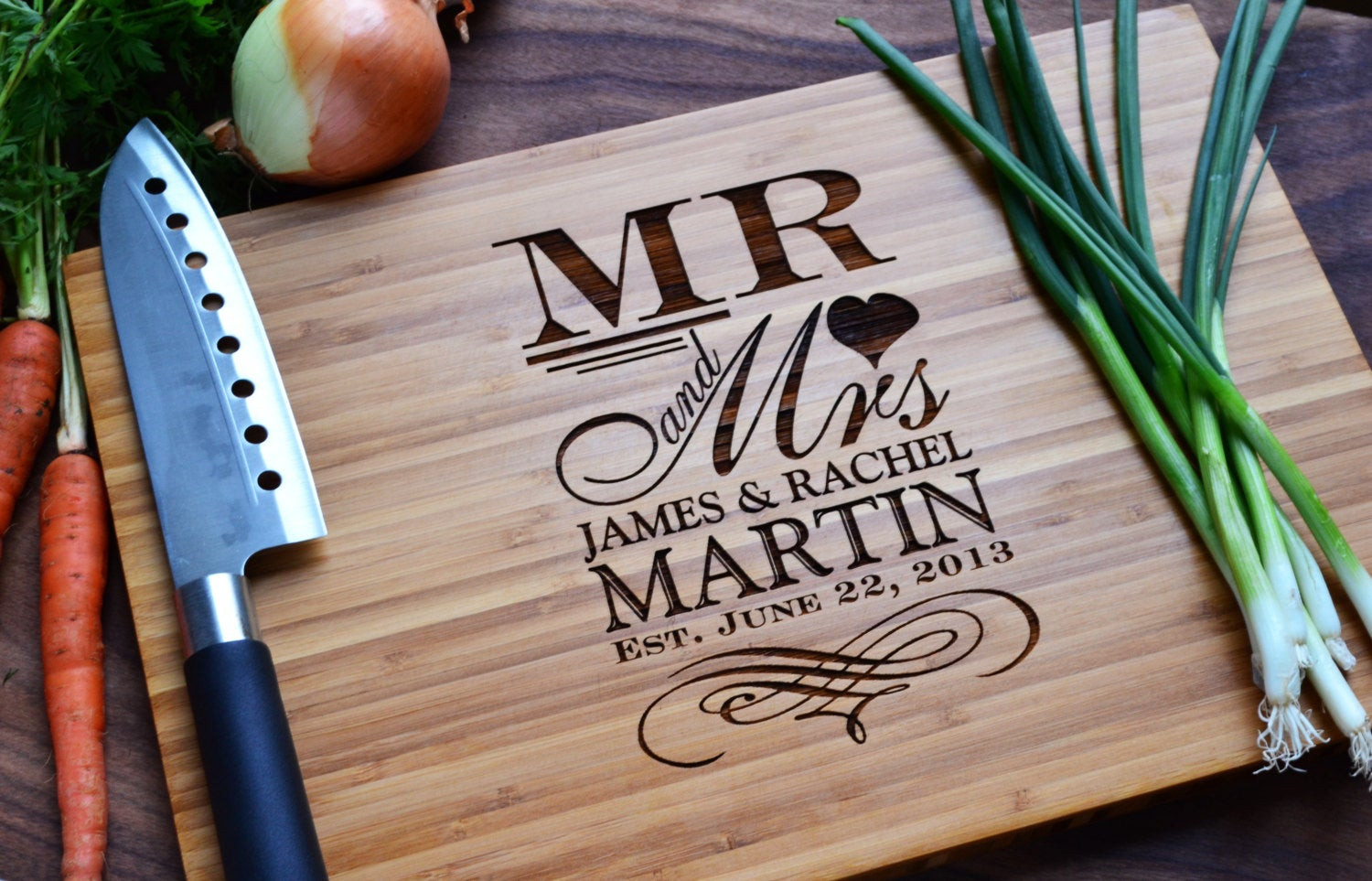 Custom Wedding Gifts
 Personalized Cutting Board Mr and Mrs Engraved