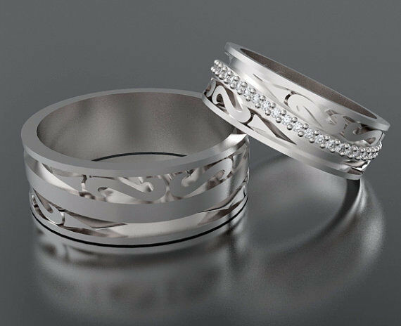 Customized Wedding Bands
 Custom His And Her Wedding Bands With Diamond