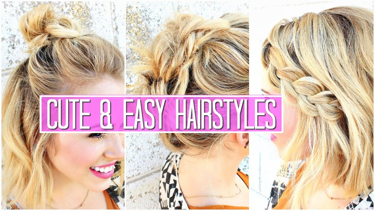 Cute And Easy Hairstyles For Girls
 3 Easy Hairstyles for SHORT Medium Hair Tutorial