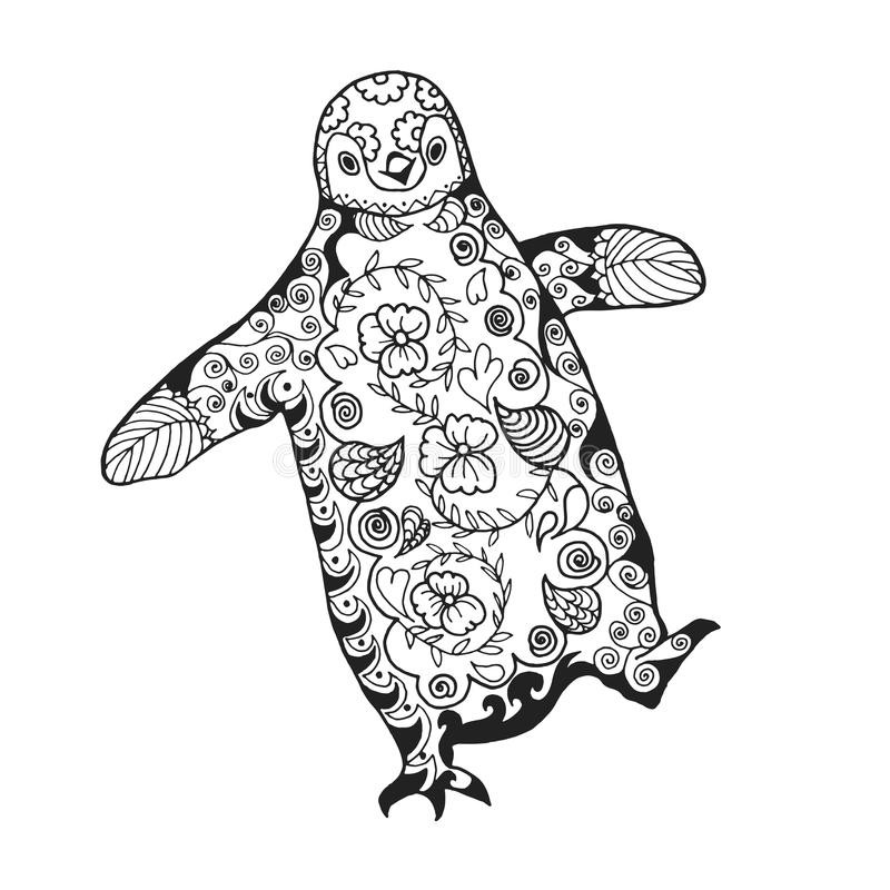 Cute Animal Coloring Pages For Adults
 Cute Penguin Adult Antistress Coloring Page Stock