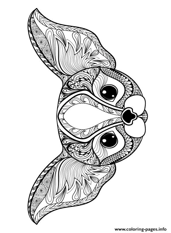 Cute Animal Coloring Pages For Adults
 Print zen cute cat adult Coloring pages