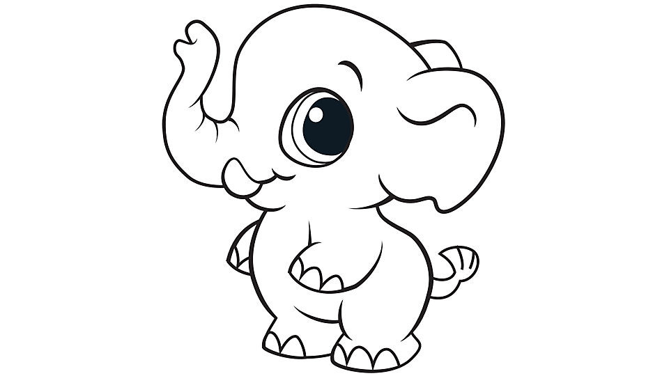 Cute Animal Coloring Pages Printable
 Learning Friends Elephant coloring printable