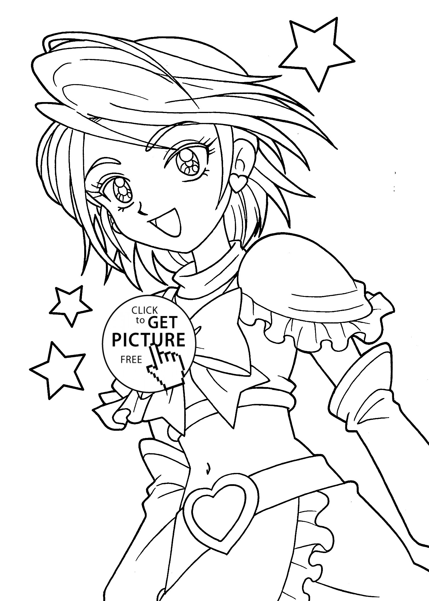Cute Anime Girls Coloring Pages
 Cute Anime Girl Coloring Pages to Print