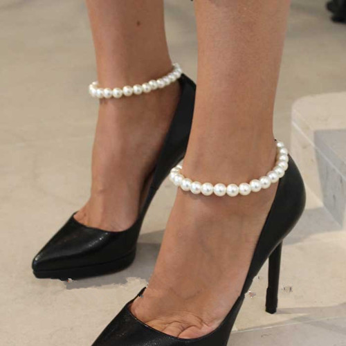 Cute Anklet
 1 Pcs Pearl Beaded Anklet Bracelet Elastic Stretch Cute
