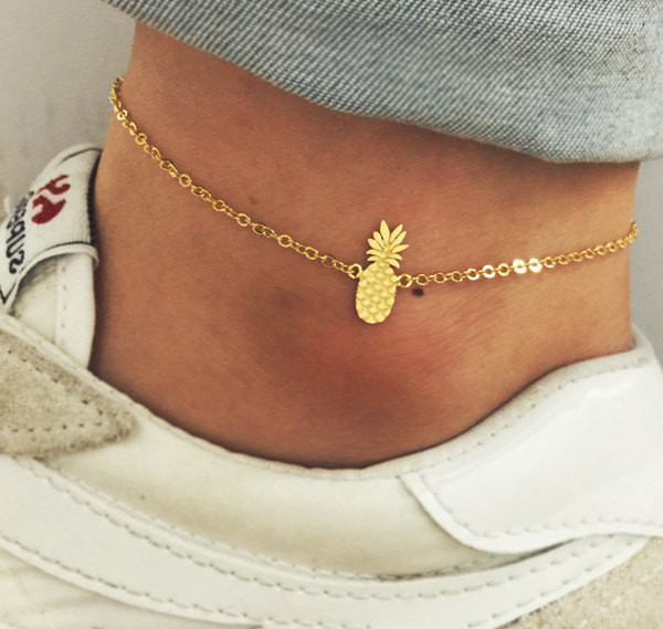 Cute Anklet
 Pineapple Anklets sterling silver Anklets Fruit Jewelry
