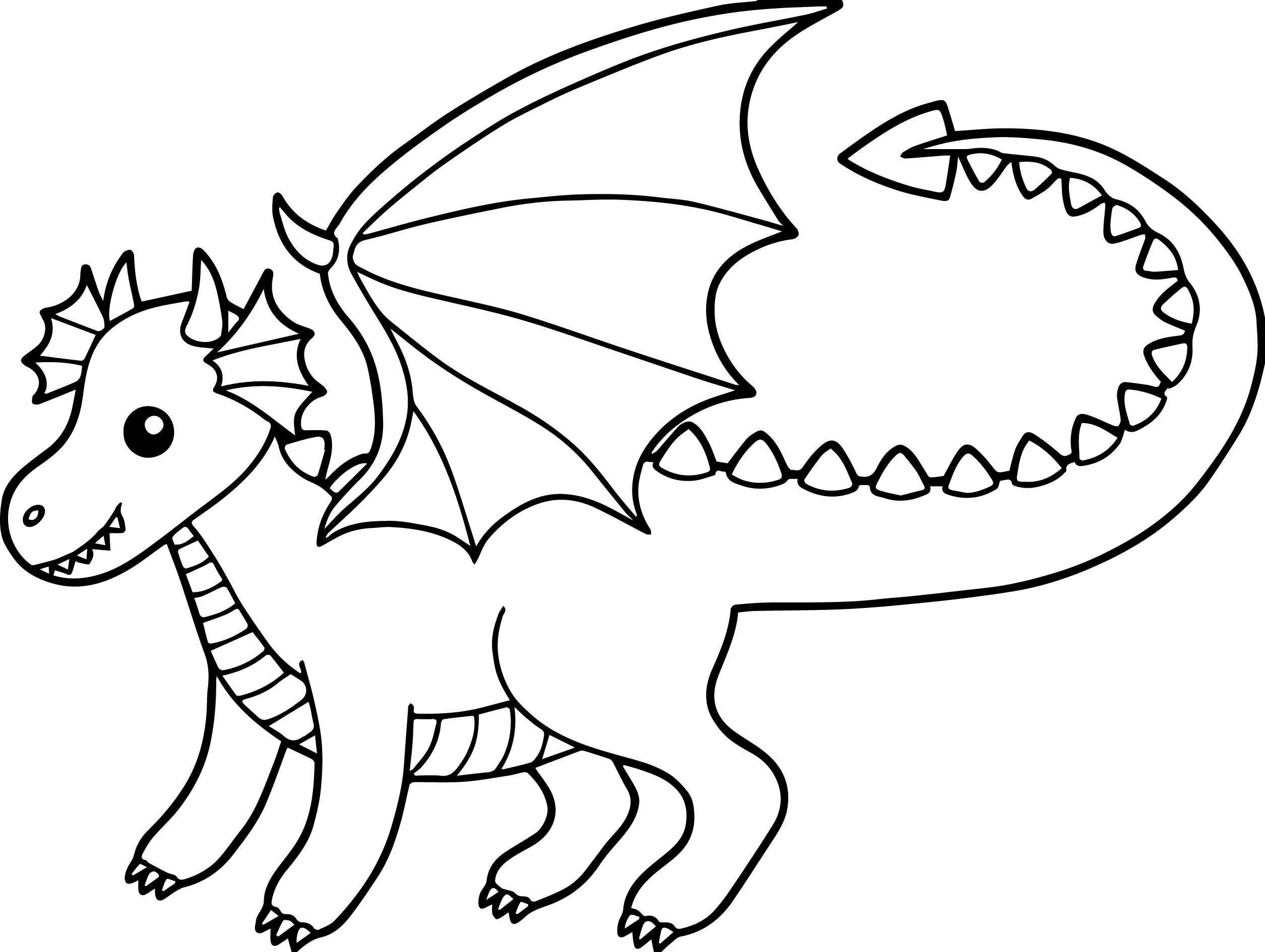 Cute Baby Dragon Coloring Pages
 Baby Cute Dragon Coloring Page