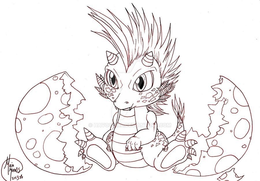 Cute Baby Dragon Coloring Pages
 Cute Baby Dragon Hatching Work in Progress by HavocGirl