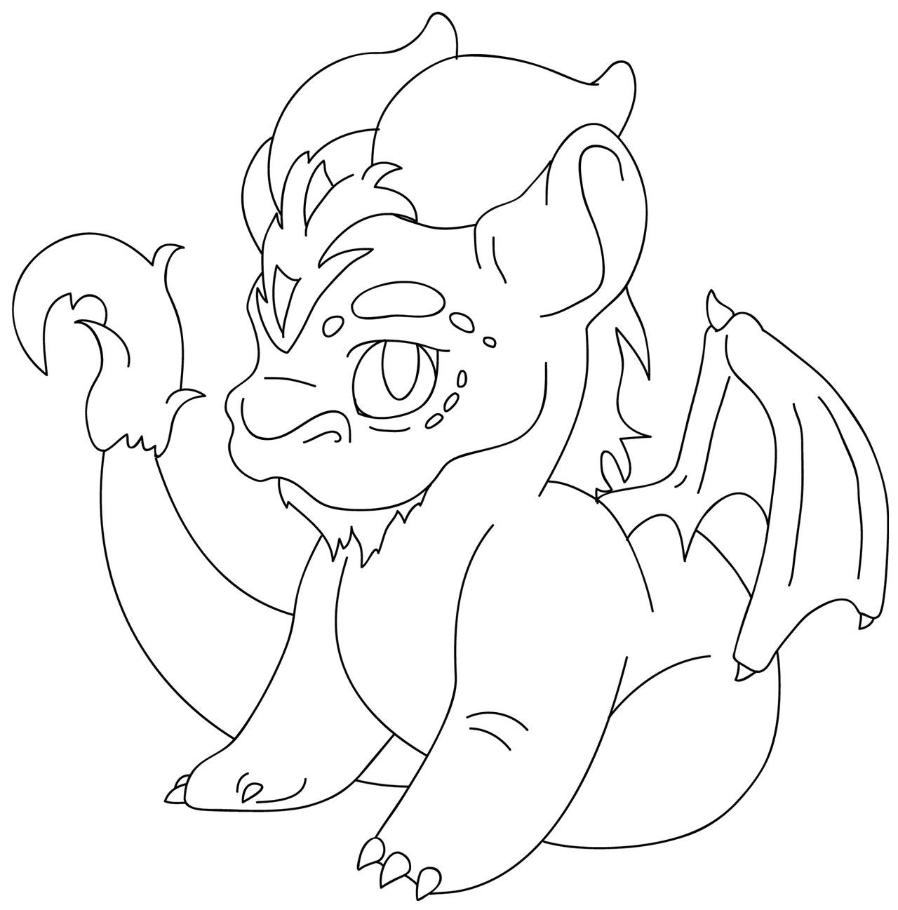 Cute Baby Dragon Coloring Pages
 Cute Dragon lineart by Phobic42 on DeviantArt