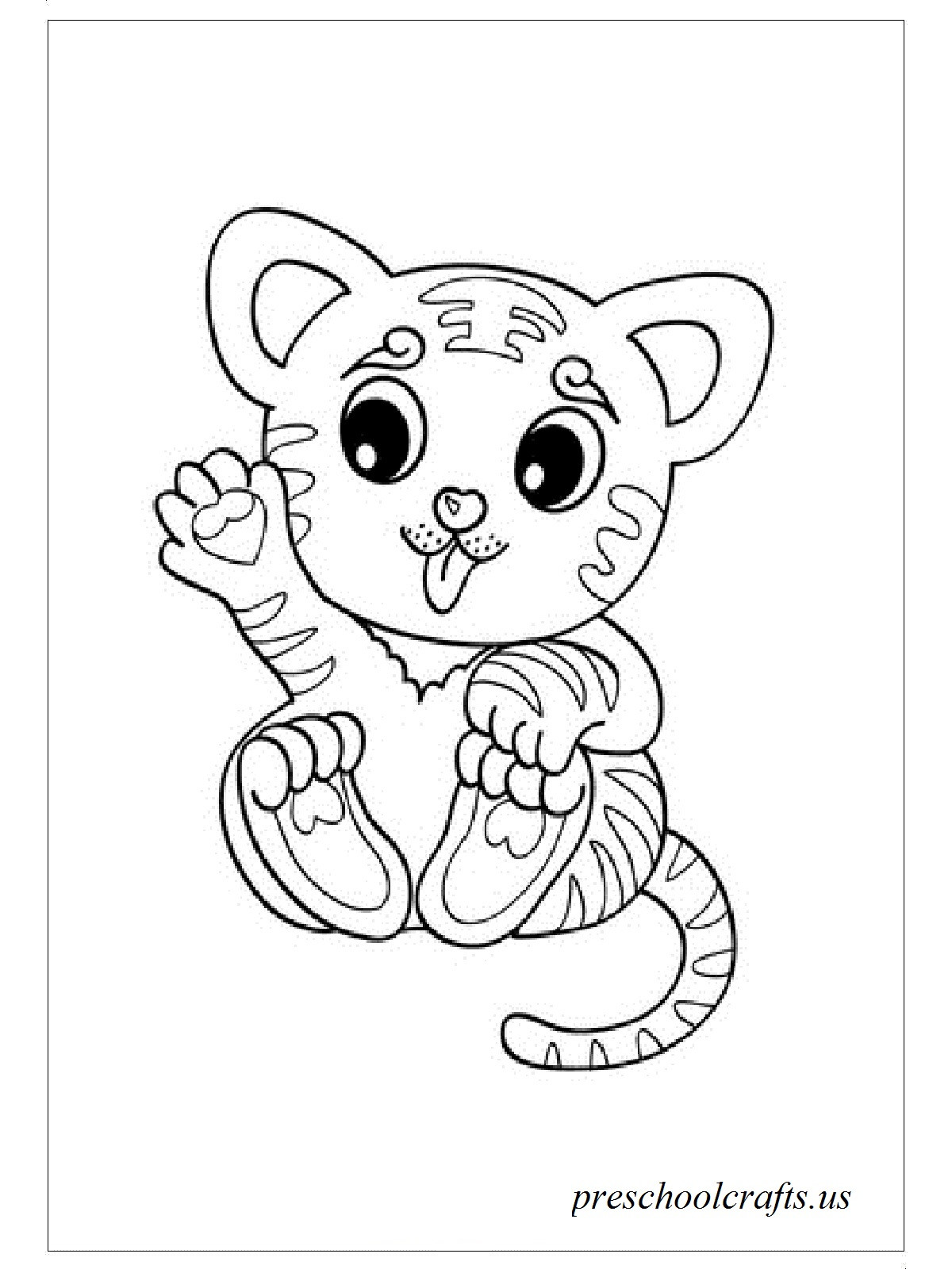 Cute Baby Tiger Coloring Pages
 baby tiger coloring pages Preschool Crafts
