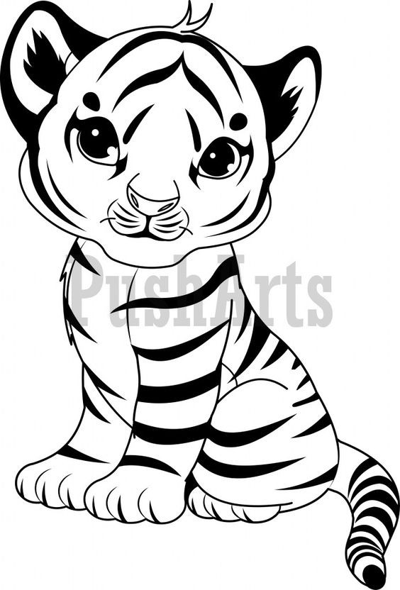 Cute Baby Tiger Coloring Pages
 Cute Tiger Cub Coloring Page Places to Visit