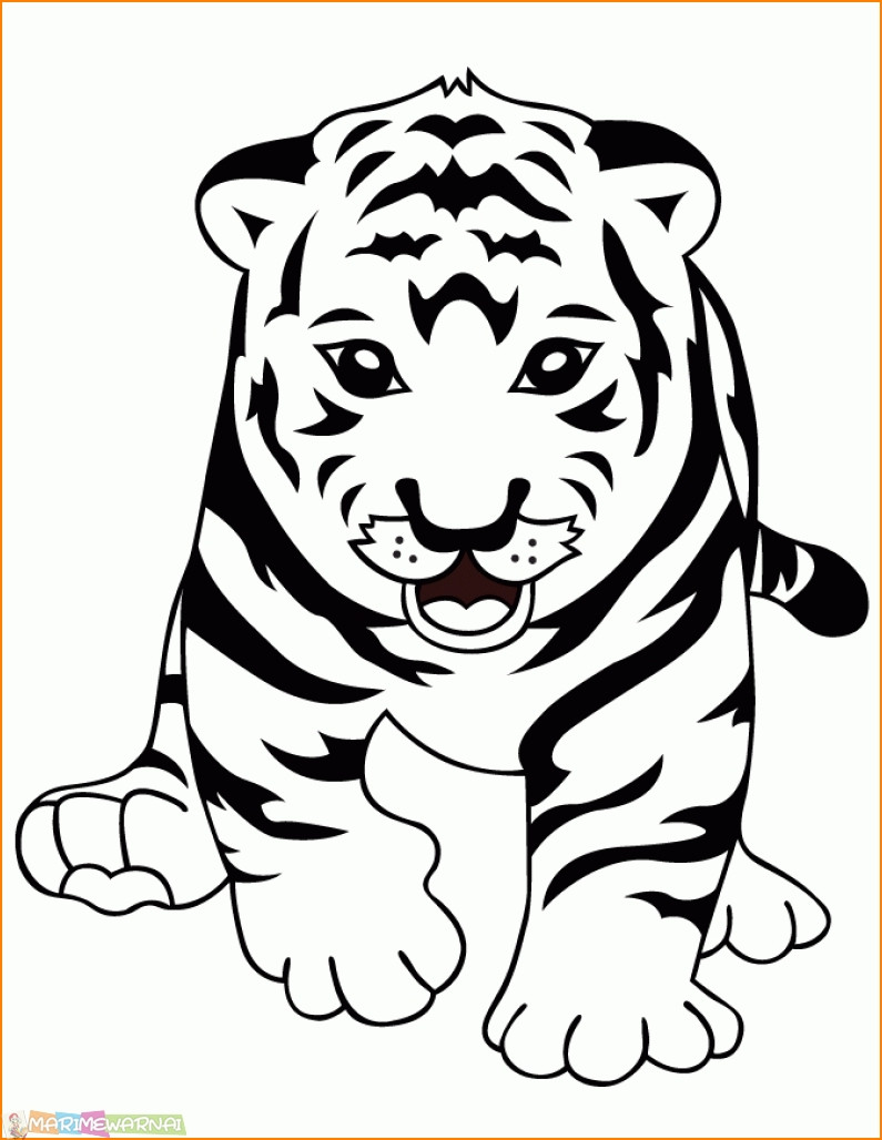 Cute Baby Tiger Coloring Pages
 √20 Mewarnai Gambar Harimau Untuk TK Paud SD