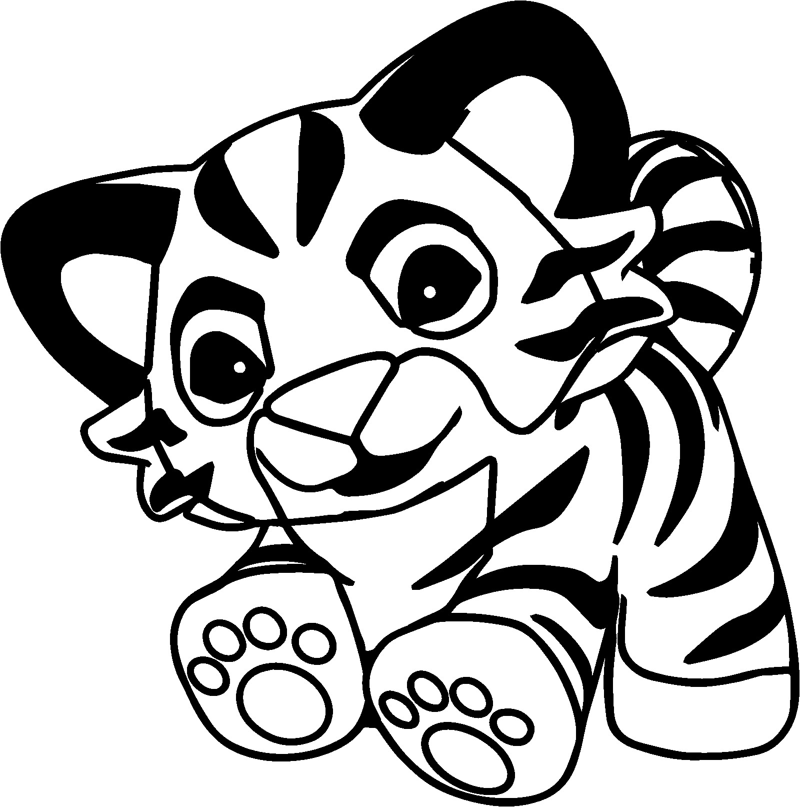 Cute Baby Tiger Coloring Pages
 Walking Baby Tiger Coloring Page