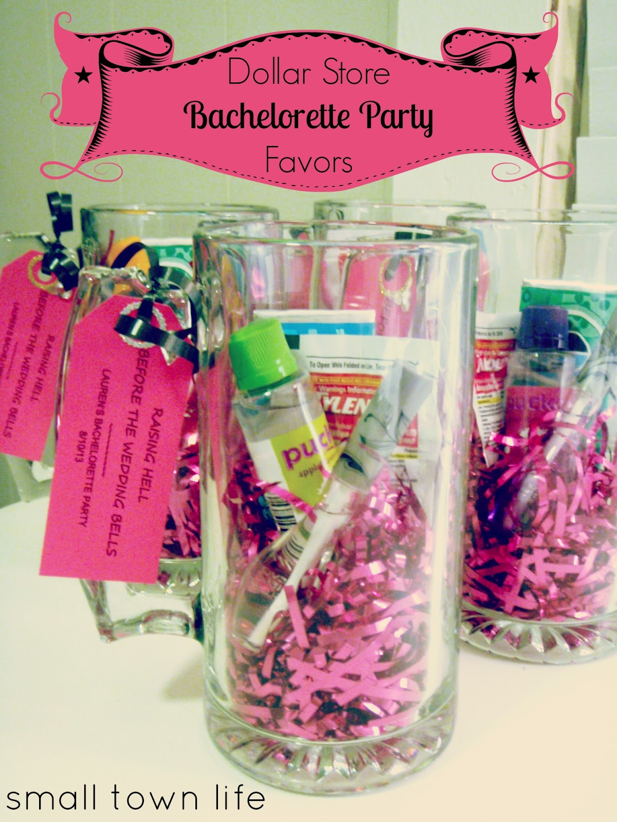 Cute Bachelorette Party Ideas
 Small Town Life Dollar Store Bachelorette Party Favors