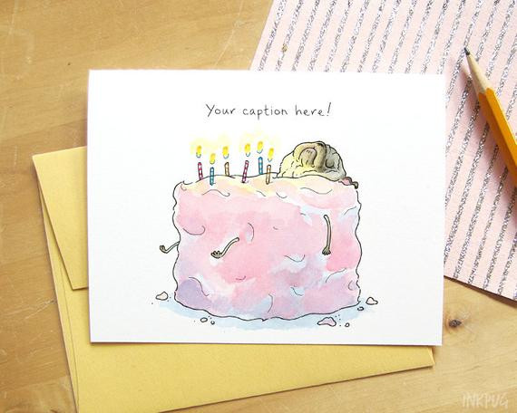 Cute Birthday Card
 Cake Therapy Pug Birthday Card Cute Happy Birthday Card