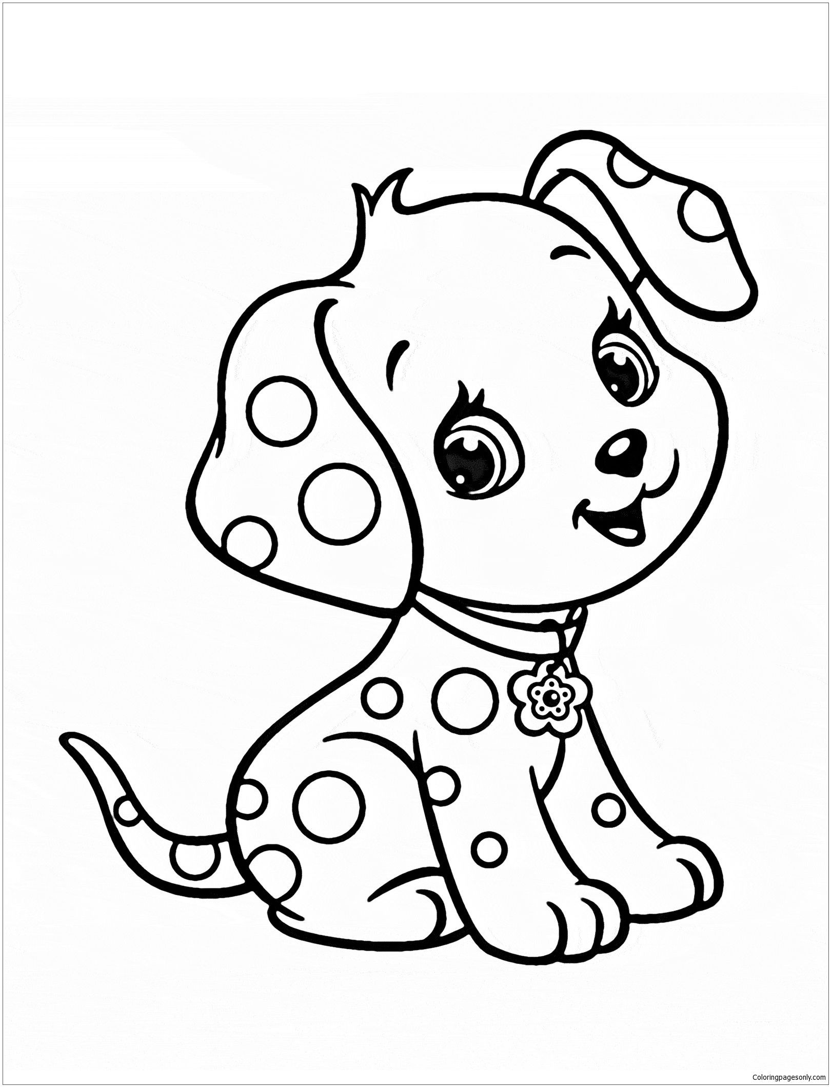 Cute Coloring Pages For Girls
 Cute Puppy 5 Coloring Page
