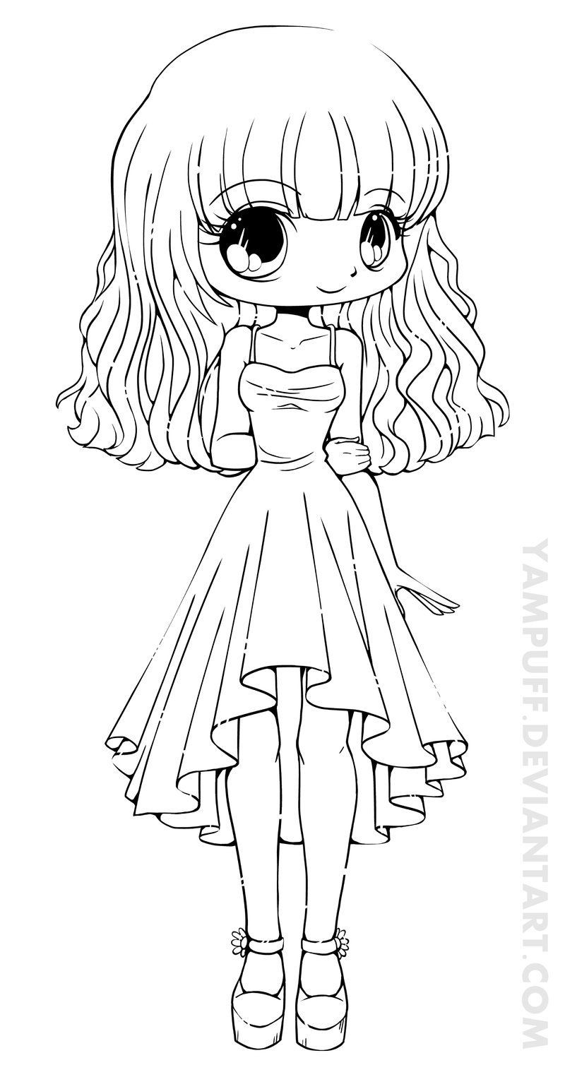Cute Coloring Pages For Girls
 Coloring Page Fascinating Chibi Coloring Page Cute Anime