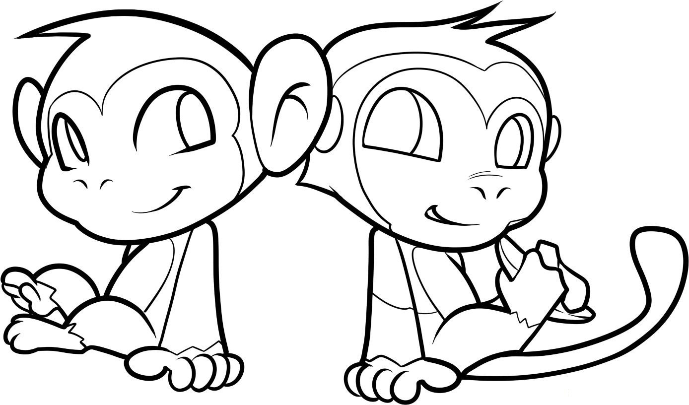 Cute Coloring Pages For Kids
 Free Printable Monkey Coloring Pages For Kids